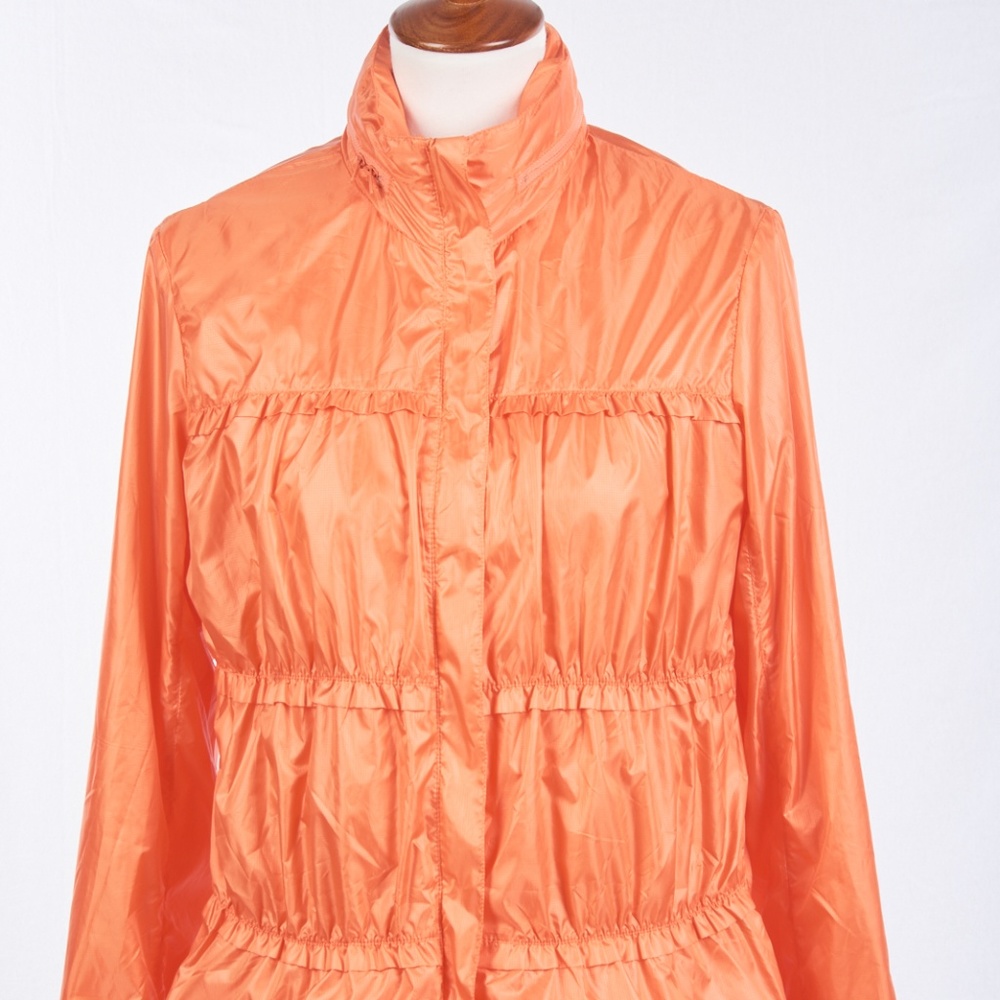PRANA Orange Windbreaker Polyester Shell Jacket